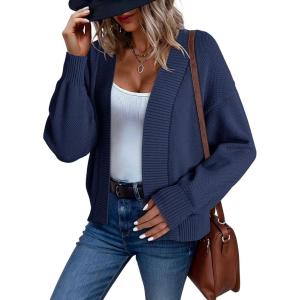 imageDokotoo Cardigan Sweaters for Women Lantern Sleeve Womens Cardigan Sweaters Fall Winter Clothes 2025Blue