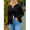 imageDokotoo Cardigan Sweaters for Women 2025 Fall Outfits Long Sleeve Crochet Knit SweatersBlack
