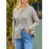 imageDokotoo Cardigan Sweaters for Women 2025 Fall Outfits Long Sleeve Crochet Knit SweatersGray