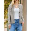 imageDokotoo Cardigan Sweaters for Women 2025 Fall Outfits Long Sleeve Crochet Knit SweatersGray