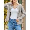 imageDokotoo Cardigan Sweaters for Women 2025 Fall Outfits Long Sleeve Crochet Knit SweatersGray