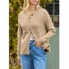 imageDokotoo Cardigan Sweaters for Women 2025 Fall Outfits Long Sleeve Crochet Knit SweatersLight French Beige