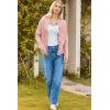imageDokotoo Cardigan Sweaters for Women 2025 Fall Outfits Long Sleeve Crochet Knit SweatersLight Pink