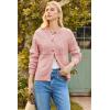 imageDokotoo Cardigan Sweaters for Women 2025 Fall Outfits Long Sleeve Crochet Knit SweatersLight Pink