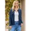 imageDokotoo Cardigan Sweaters for Women 2025 Fall Outfits Long Sleeve Crochet Knit SweatersNavy Blue