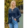 imageDokotoo Cardigan Sweaters for Women 2025 Fall Outfits Long Sleeve Crochet Knit SweatersNavy Blue