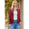 imageDokotoo Cardigan Sweaters for Women 2025 Fall Outfits Long Sleeve Crochet Knit SweatersRed Dahlia
