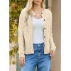 imageDokotoo Cardigan Sweaters for Women 2025 Fall Outfits Long Sleeve Crochet Knit SweatersWhite