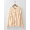imageDokotoo Cardigan Sweaters for Women 2025 Fall Outfits Long Sleeve Crochet Knit SweatersWhite a