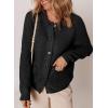 imageDokotoo Cardigan Sweaters for Women Casual Long Sleeve Crewneck Button Down Cable Knit Sweater Tops with PocketsBlack