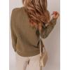 imageDokotoo Cardigan Sweaters for Women Casual Long Sleeve Crewneck Button Down Cable Knit Sweater Tops with PocketsBrown