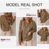 imageDokotoo Cardigan Sweaters for Women Casual Long Sleeve Crewneck Button Down Cable Knit Sweater Tops with PocketsBrown