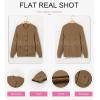 imageDokotoo Cardigan Sweaters for Women Casual Long Sleeve Crewneck Button Down Cable Knit Sweater Tops with PocketsBrown