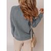imageDokotoo Cardigan Sweaters for Women Casual Long Sleeve Crewneck Button Down Cable Knit Sweater Tops with PocketsGrey