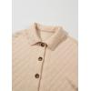 imageDokotoo Casual Quilted Jackets for Women Button Down Collared Long Sleeve Shirts Fall Jackets with Pockets 2025Apricot