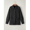 imageDokotoo Casual Quilted Jackets for Women Button Down Collared Long Sleeve Shirts Fall Jackets with Pockets 2025Black