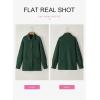 imageDokotoo Casual Quilted Jackets for Women Button Down Collared Long Sleeve Shirts Fall Jackets with Pockets 2025Blackish Green