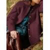 imageDokotoo Casual Quilted Jackets for Women Button Down Collared Long Sleeve Shirts Fall Jackets with Pockets 2025Burgundy