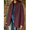 imageDokotoo Casual Quilted Jackets for Women Button Down Collared Long Sleeve Shirts Fall Jackets with Pockets 2025Burgundy