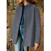 imageDokotoo Casual Quilted Jackets for Women Button Down Collared Long Sleeve Shirts Fall Jackets with Pockets 2025Dark Grey