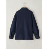 imageDokotoo Casual Quilted Jackets for Women Button Down Collared Long Sleeve Shirts Fall Jackets with Pockets 2025Navy Blue