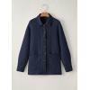 imageDokotoo Casual Quilted Jackets for Women Button Down Collared Long Sleeve Shirts Fall Jackets with Pockets 2025Navy Blue