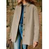 imageDokotoo Casual Quilted Jackets for Women Button Down Collared Long Sleeve Shirts Fall Jackets with Pockets 2025Smoke Gray