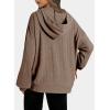 imageDokotoo Hoodies for Women Casual Long Sleeve Textured Knit Loose Drawstring Hooded Sweatshirt with PocketBrown
