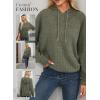 imageDokotoo Hoodies for Women Casual Long Sleeve Textured Knit Loose Drawstring Hooded Sweatshirt with PocketGreen