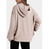 imageDokotoo Hoodies for Women Casual Long Sleeve Textured Knit Loose Drawstring Hooded Sweatshirt with PocketKhaki