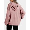 imageDokotoo Hoodies for Women Casual Long Sleeve Textured Knit Loose Drawstring Hooded Sweatshirt with PocketPink
