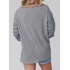 imageDokotoo Long Sleeve Tops Oversized 2025 Trendy Round Crew Neck Casual Color Block Womens Shirts BlousesA Medium Grey