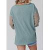 imageDokotoo Long Sleeve Tops Oversized 2025 Trendy Round Crew Neck Casual Color Block Womens Shirts BlousesA Mist Green
