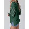 imageDokotoo Long Sleeve Tops Oversized 2025 Trendy Round Crew Neck Casual Color Block Womens Shirts BlousesBlackish Green