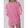 imageDokotoo Long Sleeve Tops Oversized 2025 Trendy Round Crew Neck Casual Color Block Womens Shirts BlousesBonbon