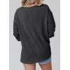 imageDokotoo Long Sleeve Tops Oversized 2025 Trendy Round Crew Neck Casual Color Block Womens Shirts BlousesDirty Blue