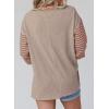 imageDokotoo Long Sleeve Tops Oversized 2025 Trendy Round Crew Neck Casual Color Block Womens Shirts BlousesGold Flame