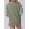 imageDokotoo Long Sleeve Tops Oversized 2025 Trendy Round Crew Neck Casual Color Block Womens Shirts BlousesLaurel Green