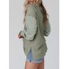 imageDokotoo Long Sleeve Tops Oversized 2025 Trendy Round Crew Neck Casual Color Block Womens Shirts BlousesLaurel Green