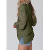 imageDokotoo Long Sleeve Tops Oversized 2025 Trendy Round Crew Neck Casual Color Block Womens Shirts BlousesMoss Green