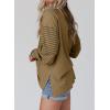 imageDokotoo Long Sleeve Tops Oversized 2025 Trendy Round Crew Neck Casual Color Block Womens Shirts BlousesPale Khaki
