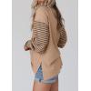 imageDokotoo Long Sleeve Tops Oversized 2025 Trendy Round Crew Neck Casual Color Block Womens Shirts BlousesSmoke Gray