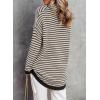 imageDokotoo Oversized Sweaters for Women Long Sleeve Striped Pullover Sweater 2024 Fall Turtleneck Knit Tunic Jumper Tops