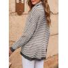 imageDokotoo Oversized Sweaters for Women Long Sleeve Striped Pullover Sweater 2024 Fall Turtleneck Knit Tunic Jumper Tops