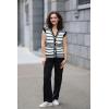 imageDokotoo Sweater Vest Women Striped V Neck Button Vest for Women Vest Top Spring Cardigan Sweaters for Women 2025Black