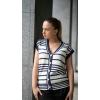 imageDokotoo Sweater Vest Women Striped V Neck Button Vest for Women Vest Top Spring Cardigan Sweaters for Women 2025Blue