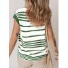 imageDokotoo Sweater Vest Women Striped V Neck Button Vest for Women Vest Top Spring Cardigan Sweaters for Women 2025Green