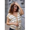imageDokotoo Sweater Vest Women Striped V Neck Button Vest for Women Vest Top Spring Cardigan Sweaters for Women 2025Khaki