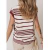 imageDokotoo Sweater Vest Women Striped V Neck Button Vest for Women Vest Top Spring Cardigan Sweaters for Women 2025Red