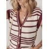 imageDokotoo Sweater Vest Women Striped V Neck Button Vest for Women Vest Top Spring Cardigan Sweaters for Women 2025Red
